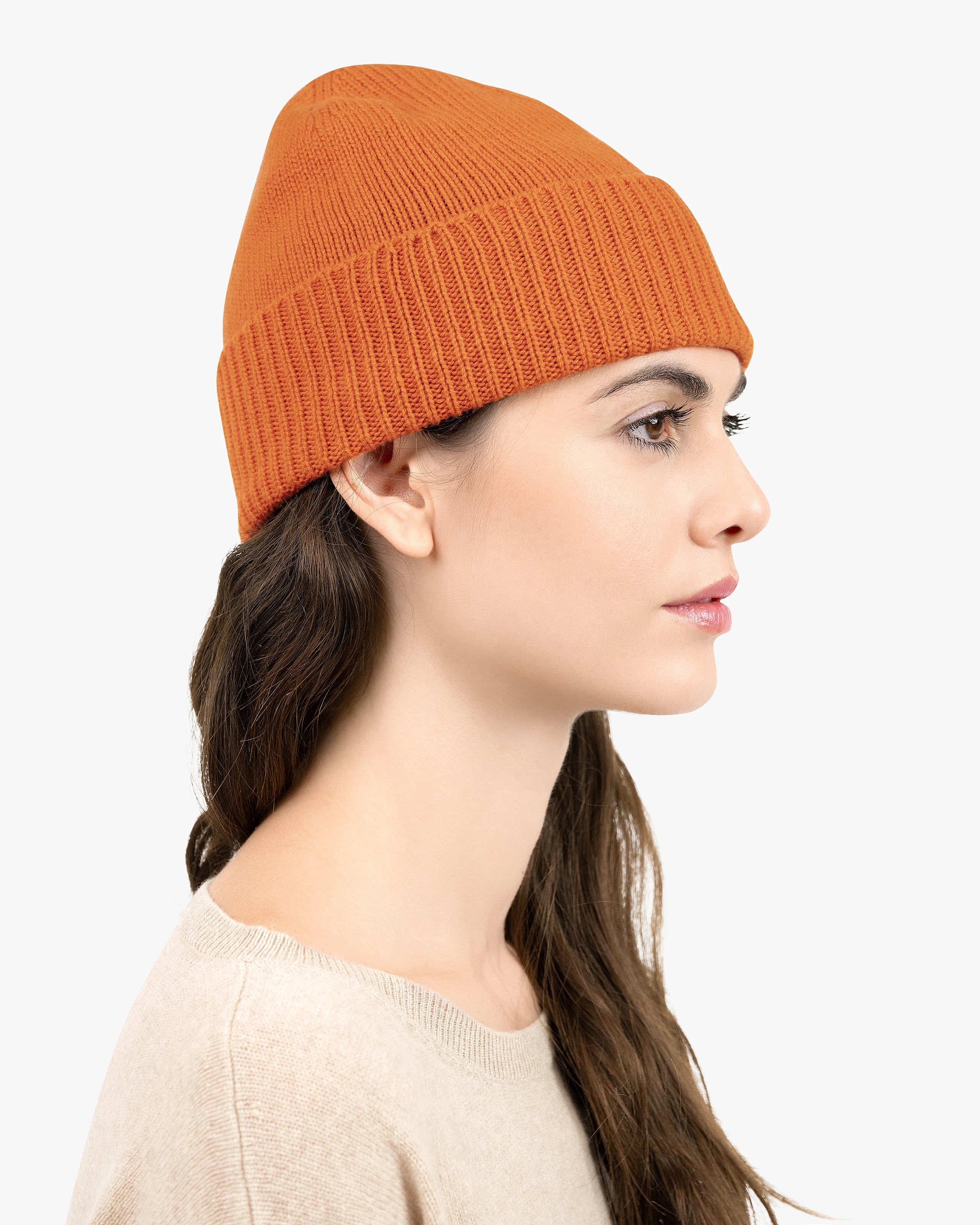 Essential Cashmere Hat for Women Orange MaisonCashmere