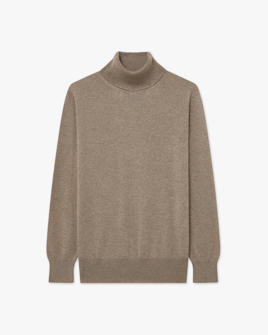 Women's Essential Turtleneck Sweater - Taupe Cashmere