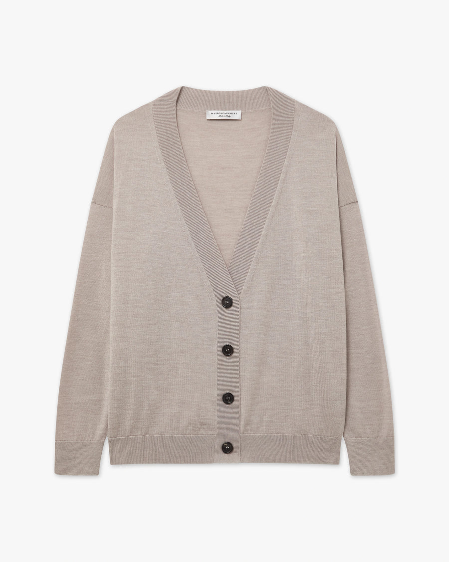 Seraphine Maxi Cardigan - Beige Merino Superfine