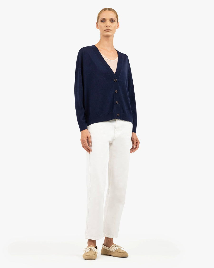 Seraphine Maxi Cardigan - Blue Merino Superfine