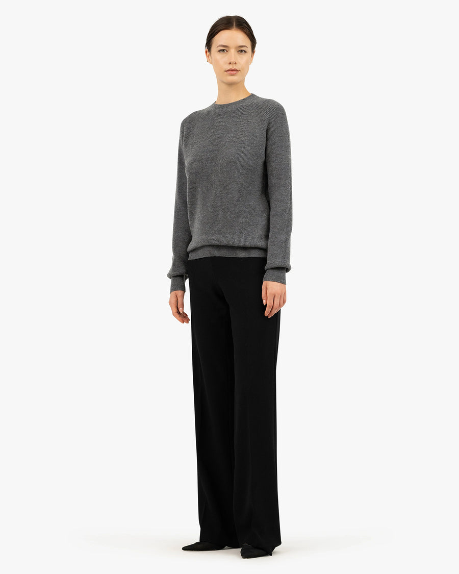 Women's Garisenda Crew Neck Sweater - Medium Grey Merino / Cashmere