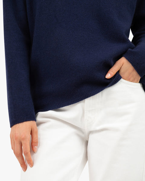 Lightness Boat Neck Sweater - Blue Cashmere