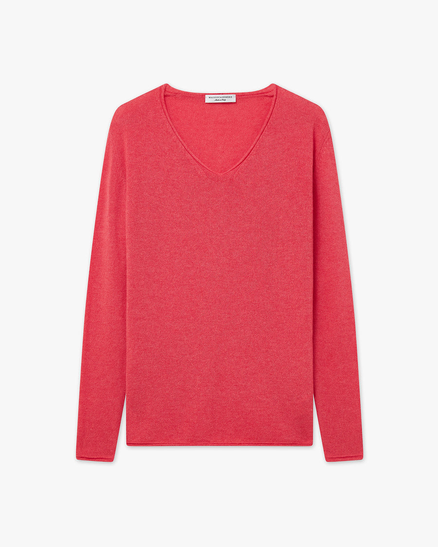 Lightness V-Neck Sweater - Red Cashmere