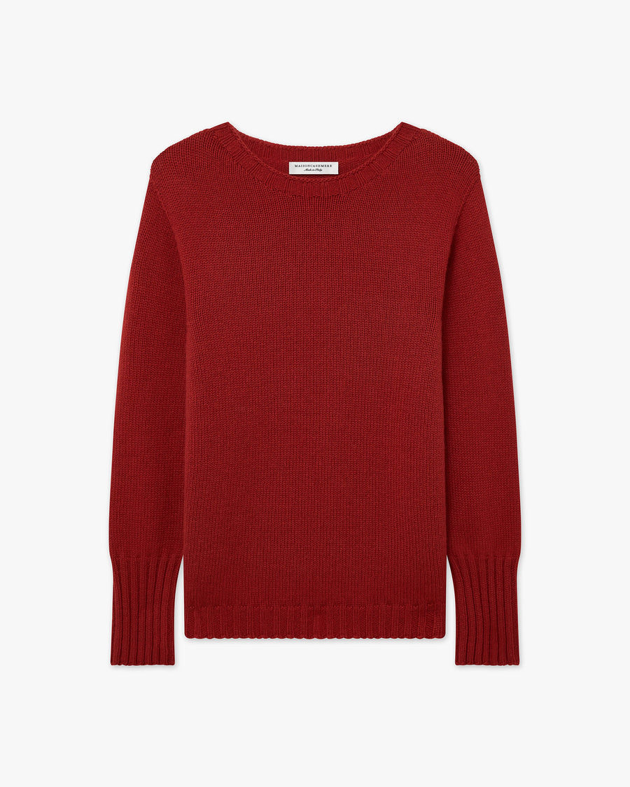 Women's Merano Crew Neck Sweater - Red Cashmere