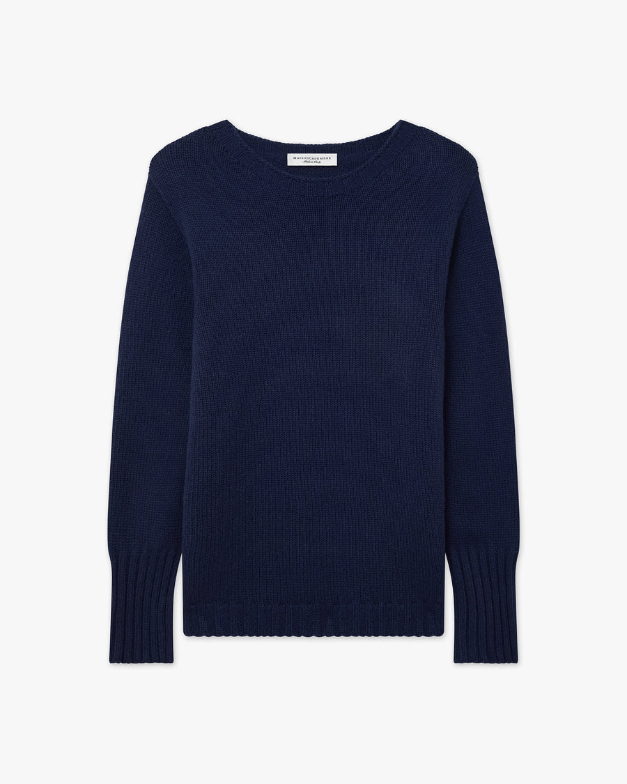 Women's Merano Crew Neck Sweater - Blue Cashmere