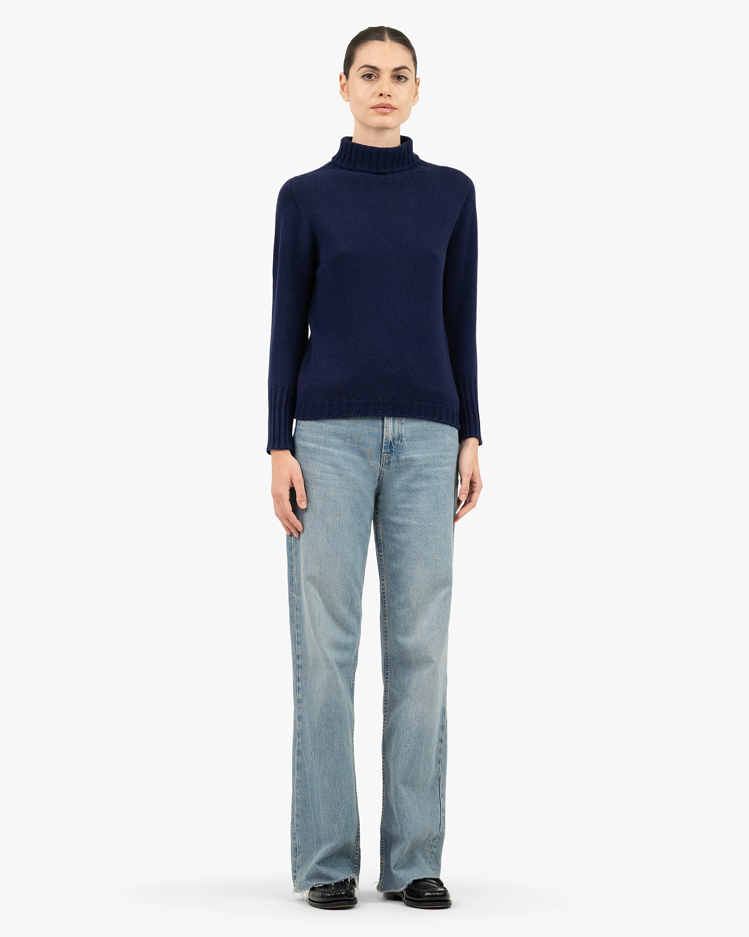 Kaschmir Pullover Blau Damen