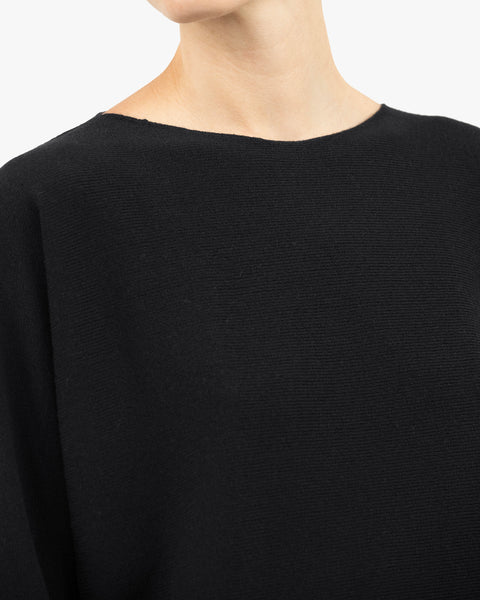 Milford Boat Neck Sweater - Black Merino
