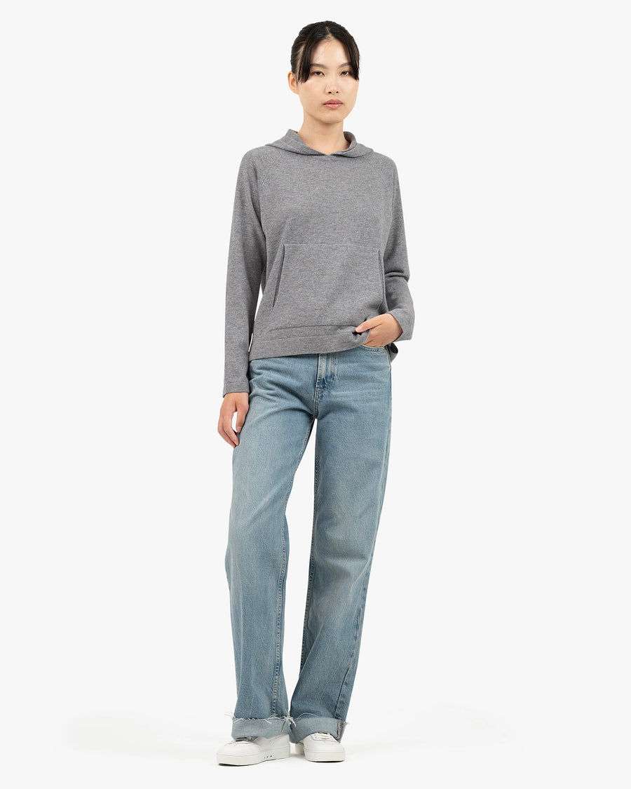 Women's Milford Hoodie - Medium Grey Merino