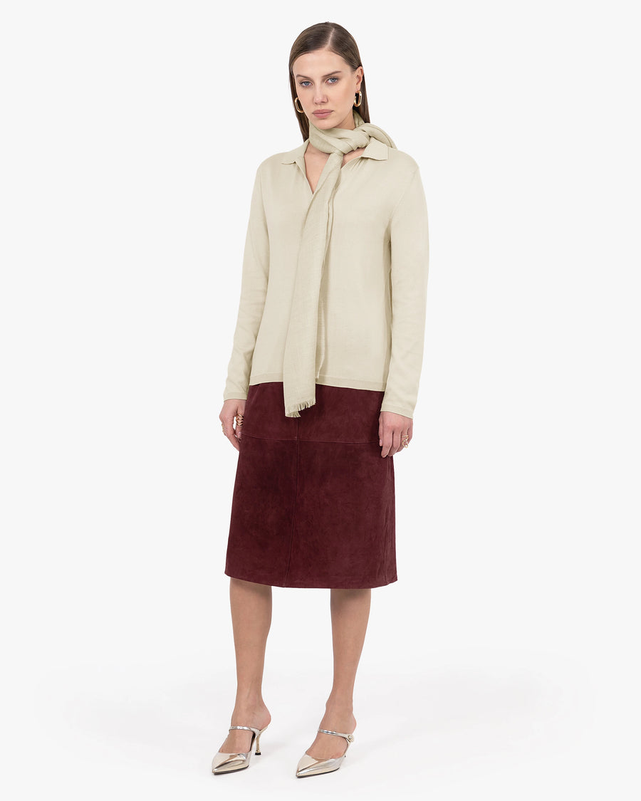 Women's Oasi Polo Sweater - Beige Cotone