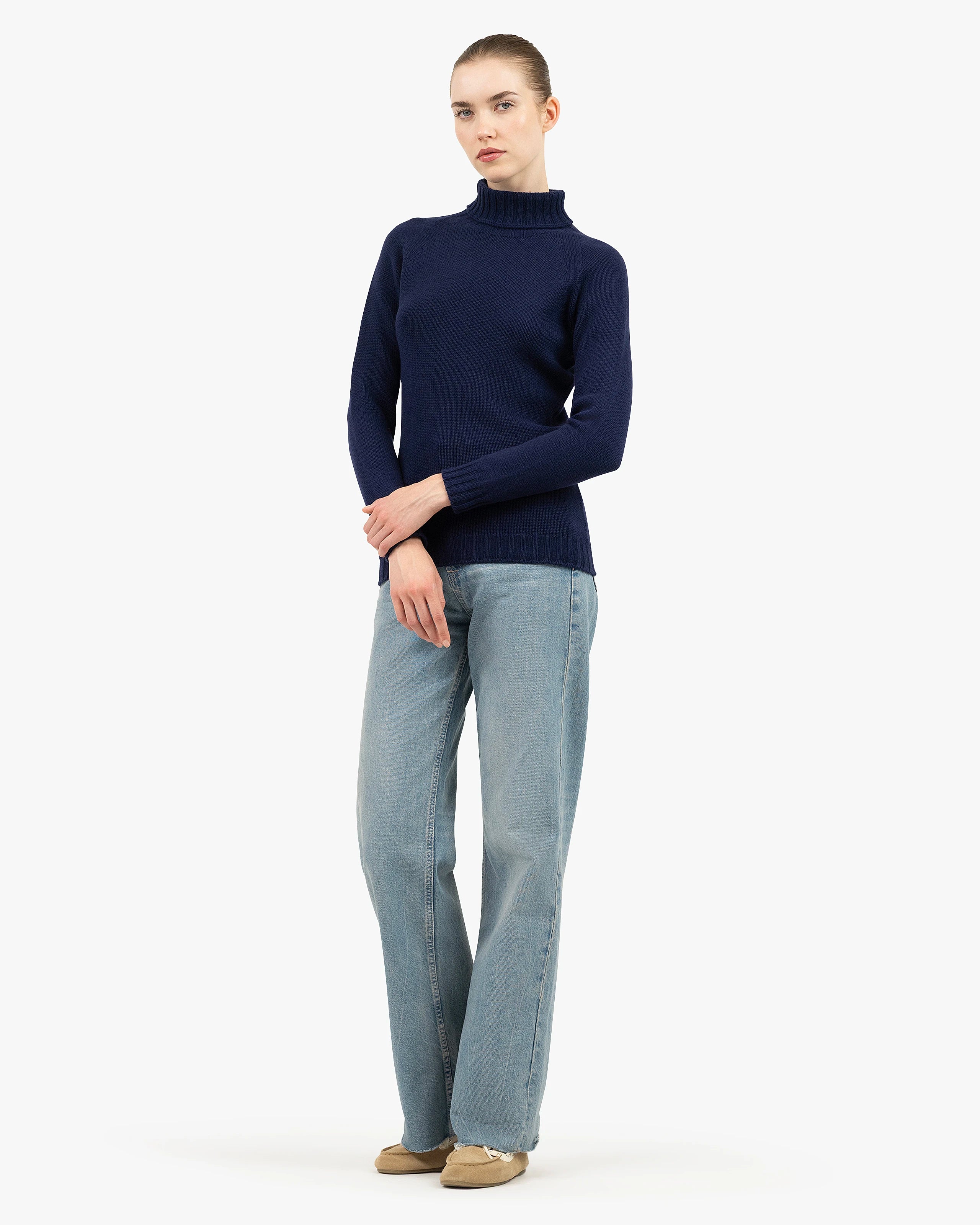 Women's Parksville Turtleneck - Blue | MaisonCashmere