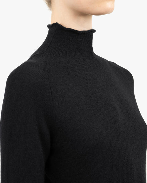 Piuma Mock Neck Sweater - Black Cashmere