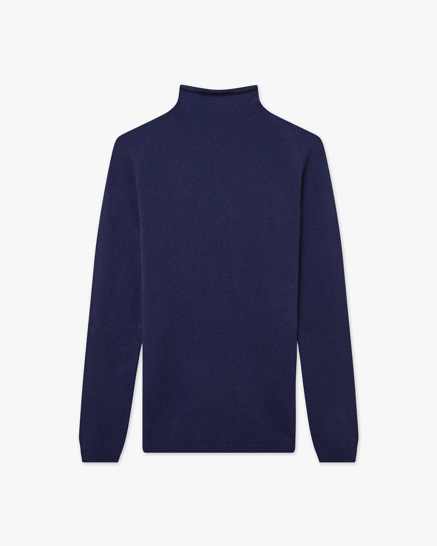 Piuma Mock Neck Sweater - Blue Cashmere