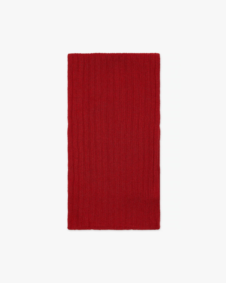 Women's Ribbed Scarf - Red Cashmere