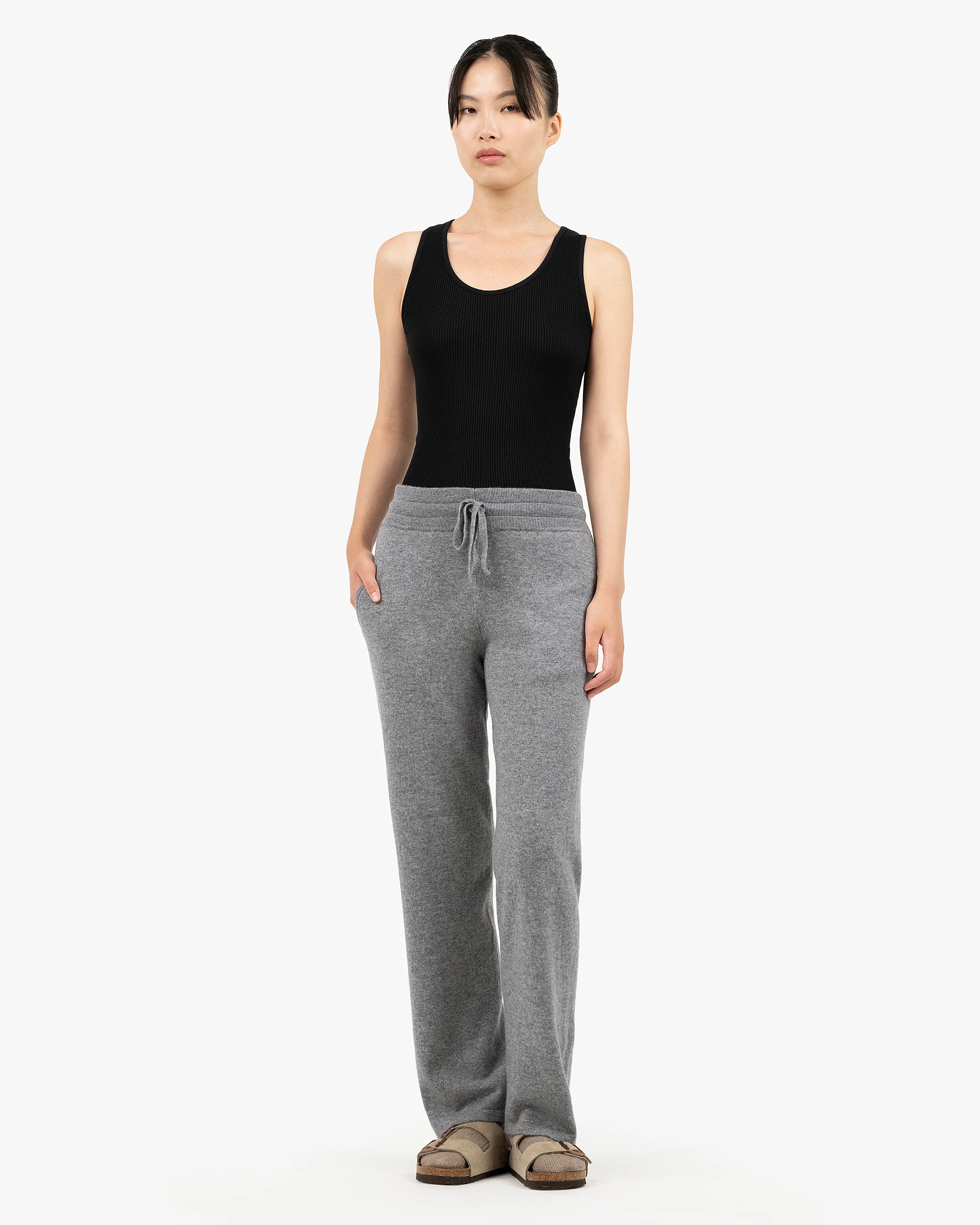 【週末価格】サイズ1/グレー/CASHMERE TROUSERS Women's Salò Cashmere Sweatpants - Medium Grey | MaisonCashmere