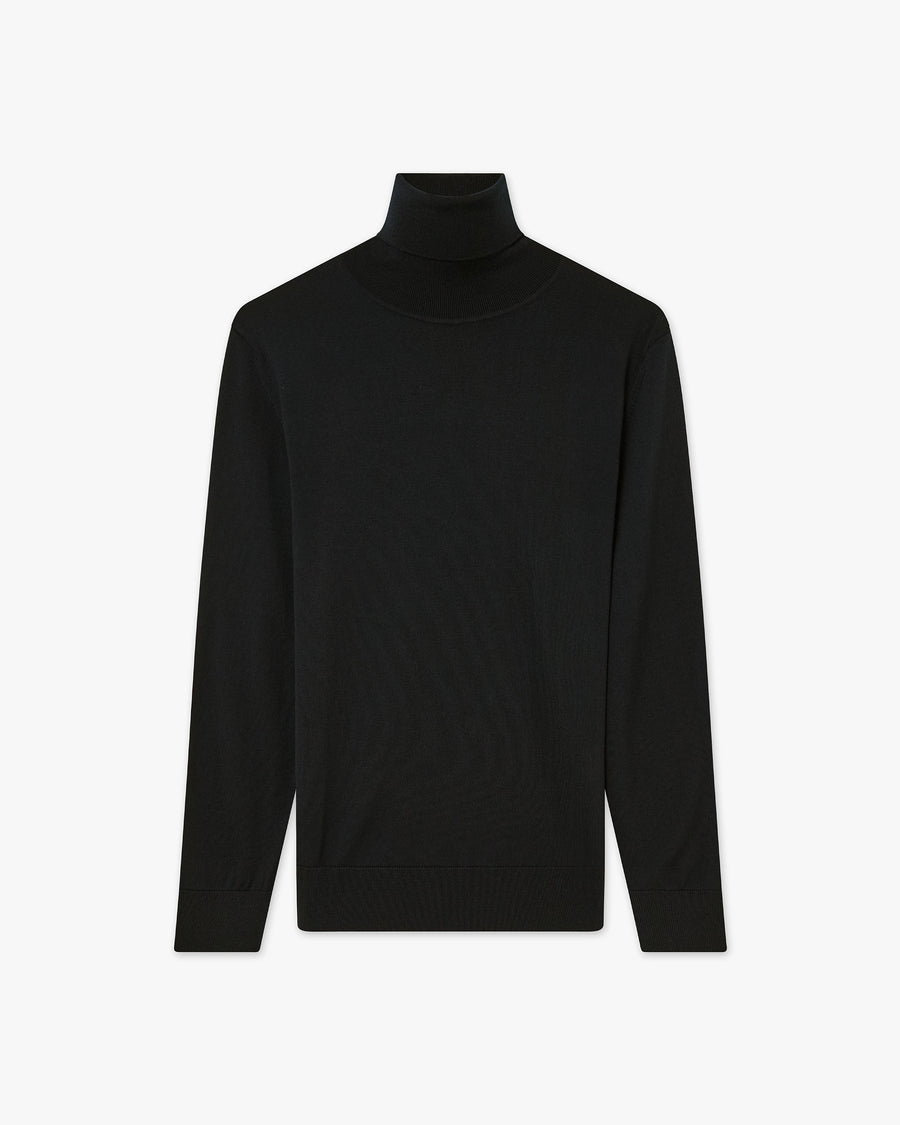 Women's Seraphine Turtleneck Sweater - Black Merino Superfine