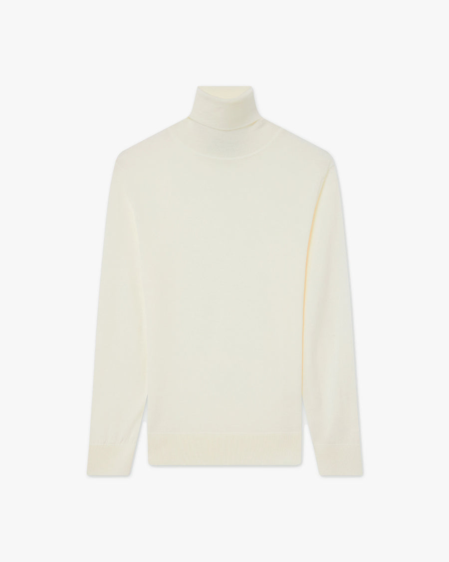 Women's Seraphine Turtleneck Sweater - White Merino Superfine
