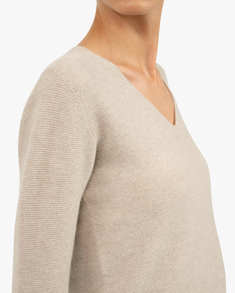 Women's Soffio V-Neck Sweater - Beige Cashmere
