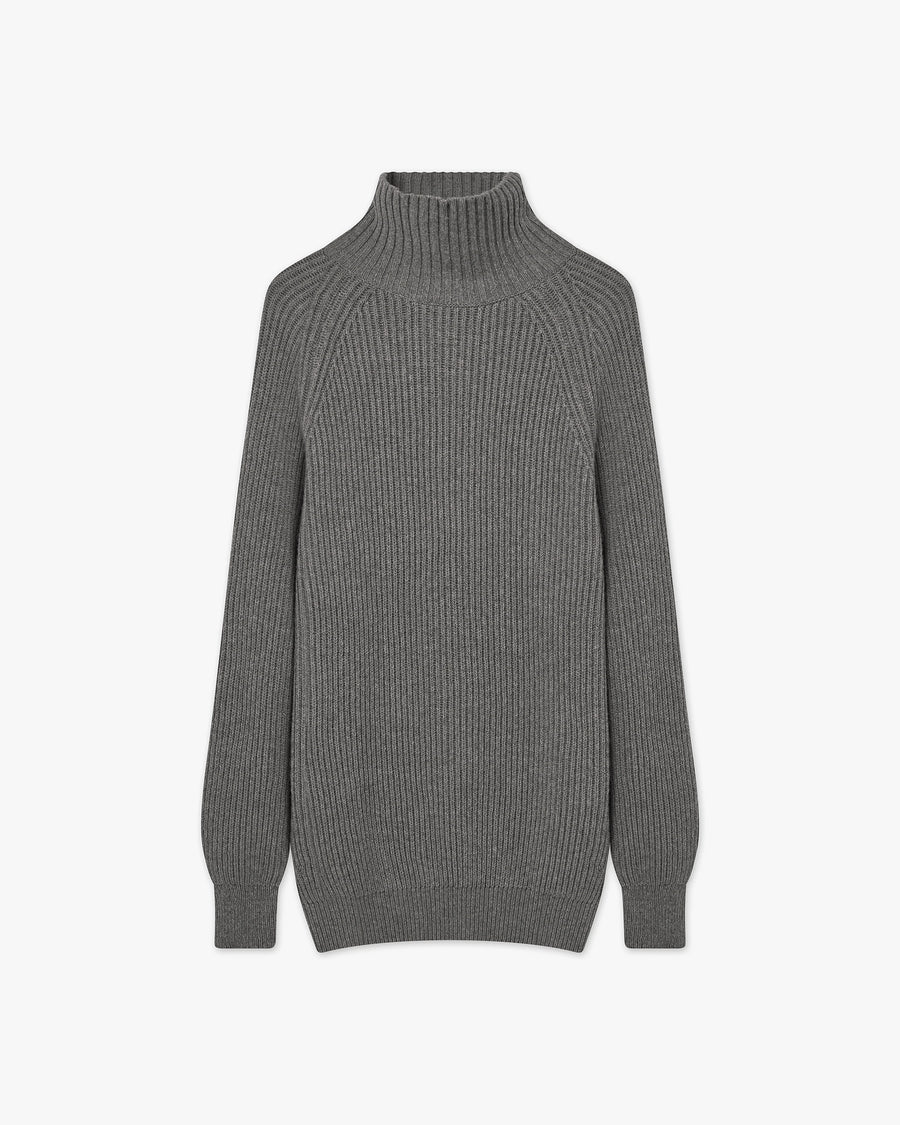 Sorapis Mock Neck Sweater - Grey Cashmere