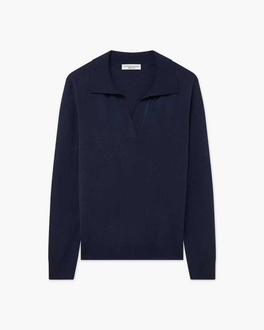 Women's Stresa Polo Sweater - Blue Cashmere