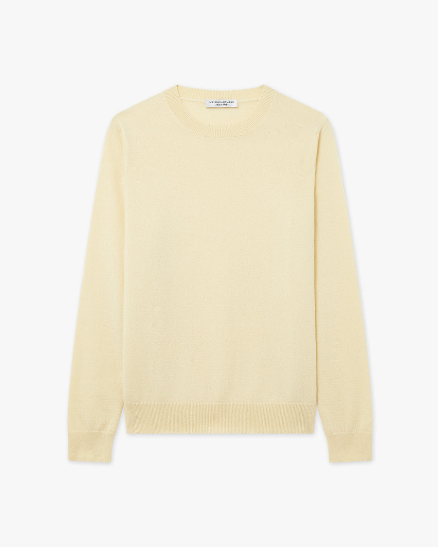 Women's Tribeca Crew Neck Sweater - Yellow Cashmere