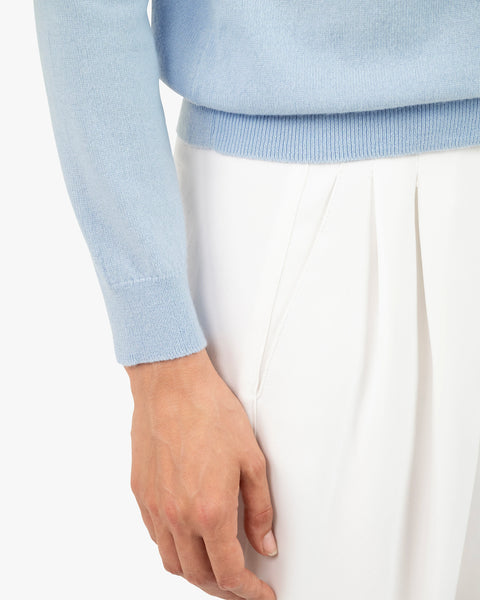 Women's Tribeca Crew Neck Sweater - Light Blue Cashmere