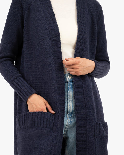 Dalmar Long Cardigan - Blue Merino / Cashmere