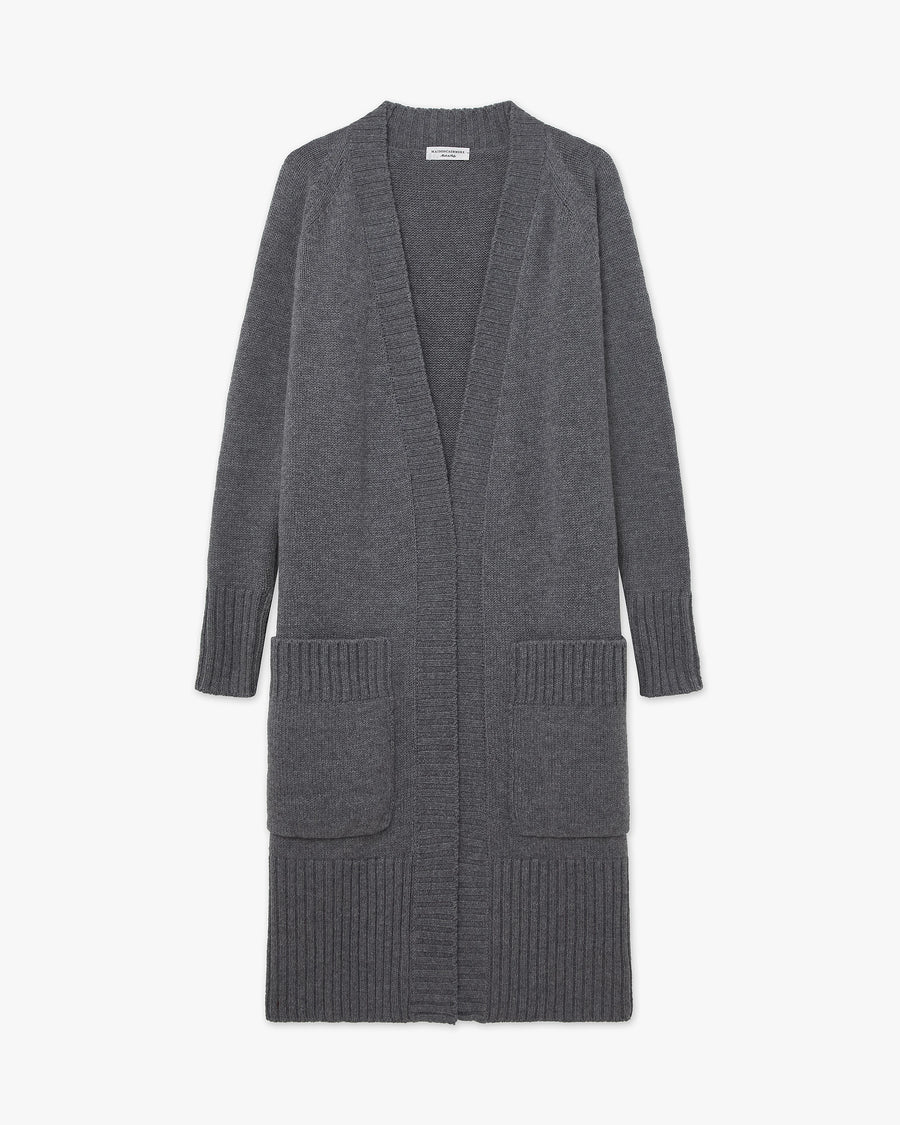 Dalmar Long Cardigan - Medium Grey Merino / Cashmere