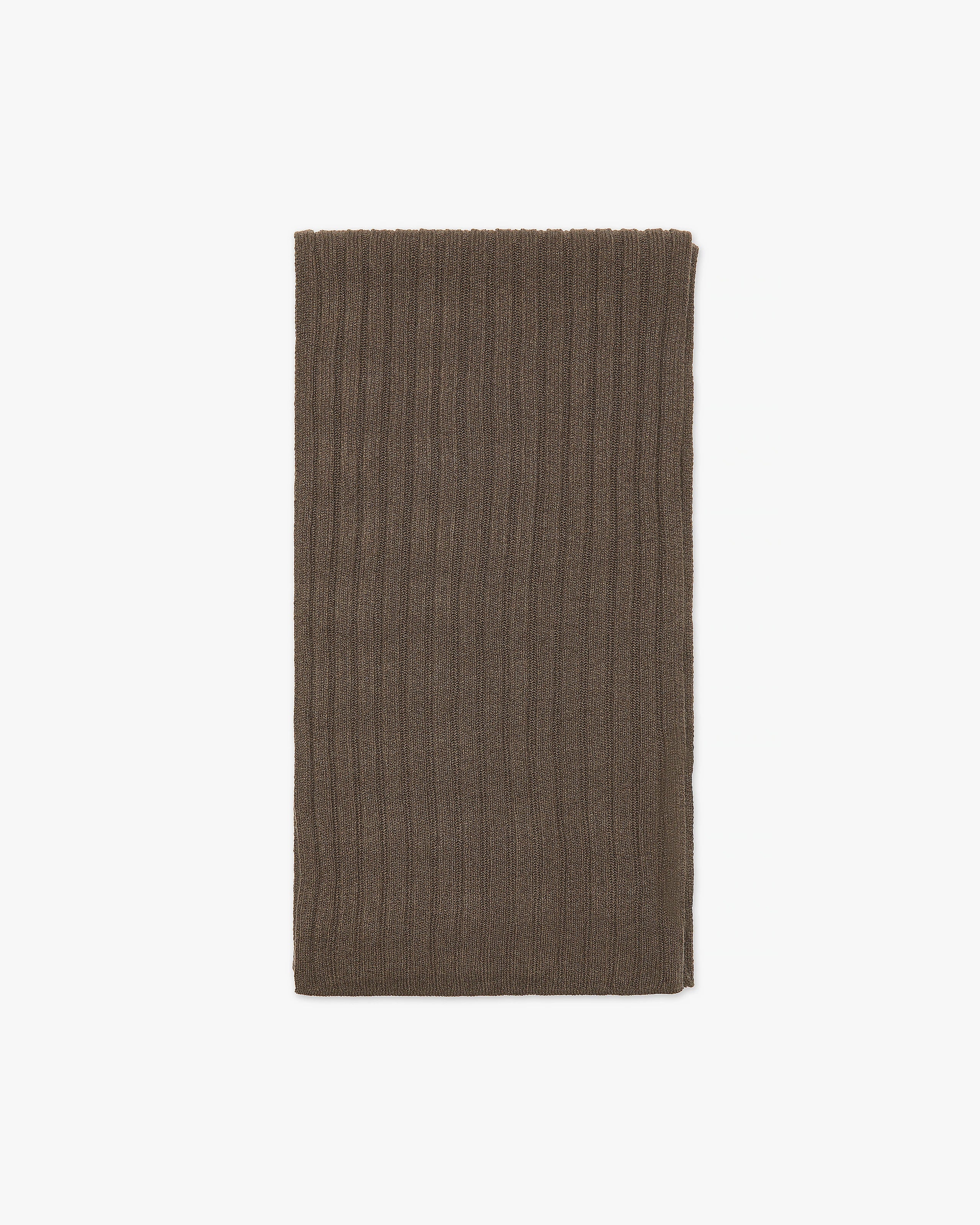 Women's Ribbed Scarf - Brown - Archive