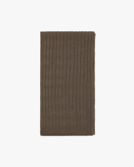 Women's Ribbed Scarf - Brown - Archive