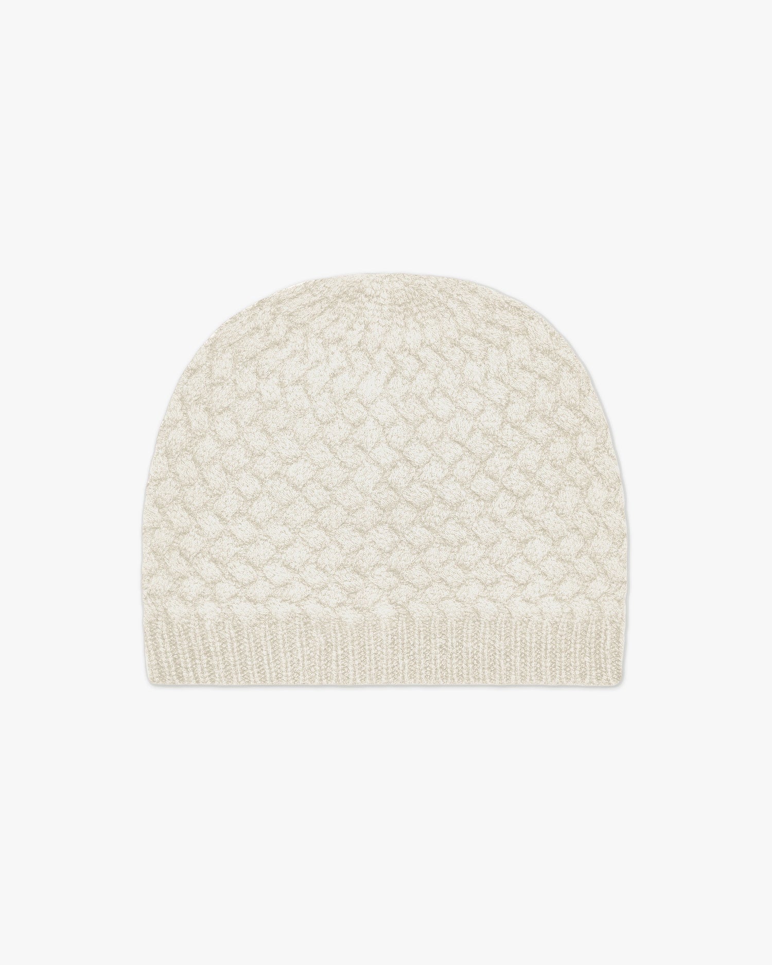 Basket Weave Beanie - White - Archive