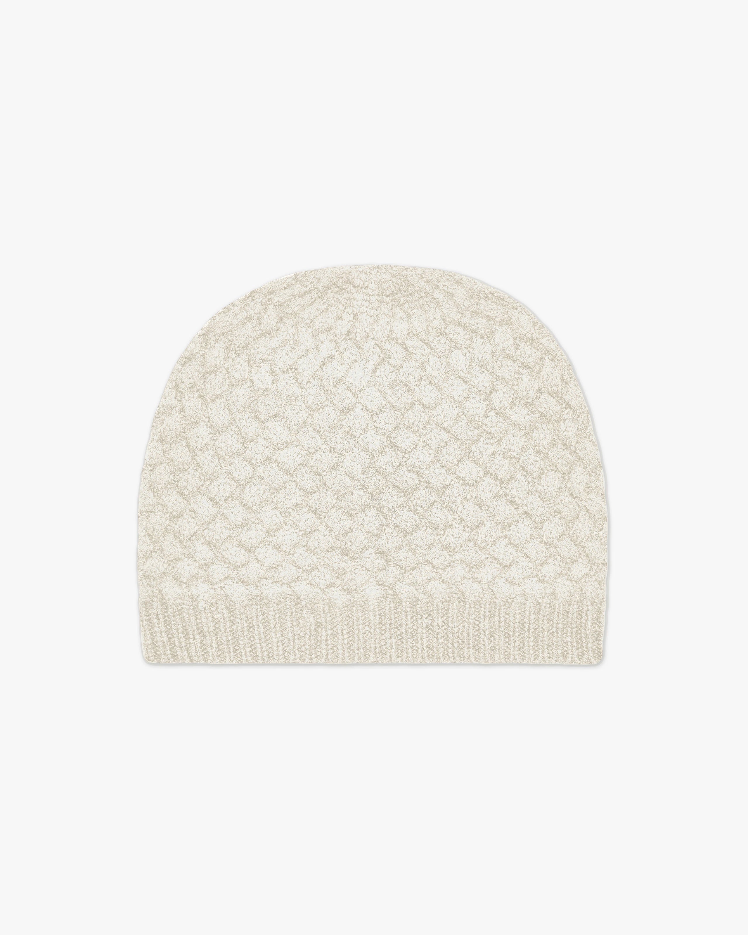 Basket Weave Beanie - White - Archive