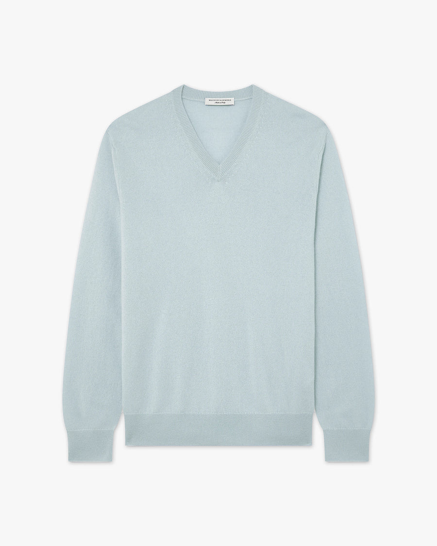 Maglia Scollo V Classic Uomo - Celeste - Archivio