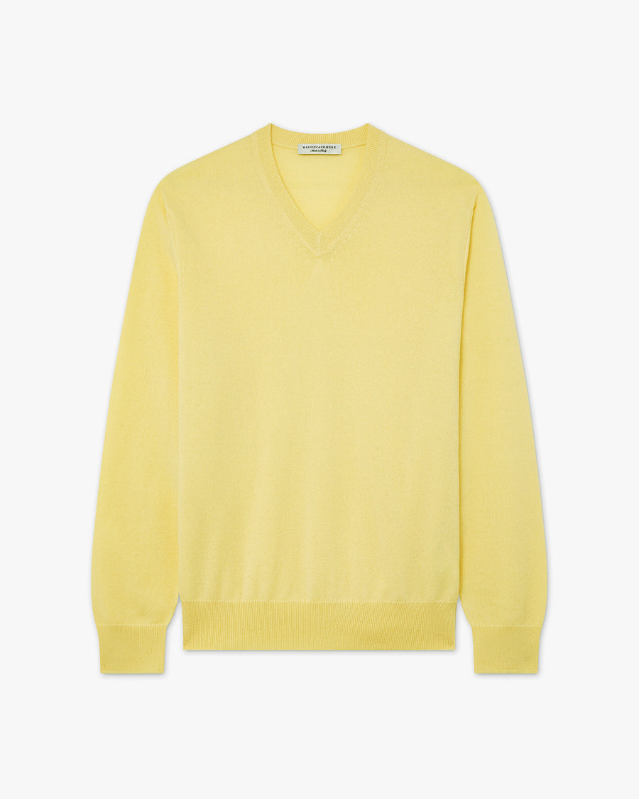 Maglia Scollo V Classic Uomo - Giallo - Archivio