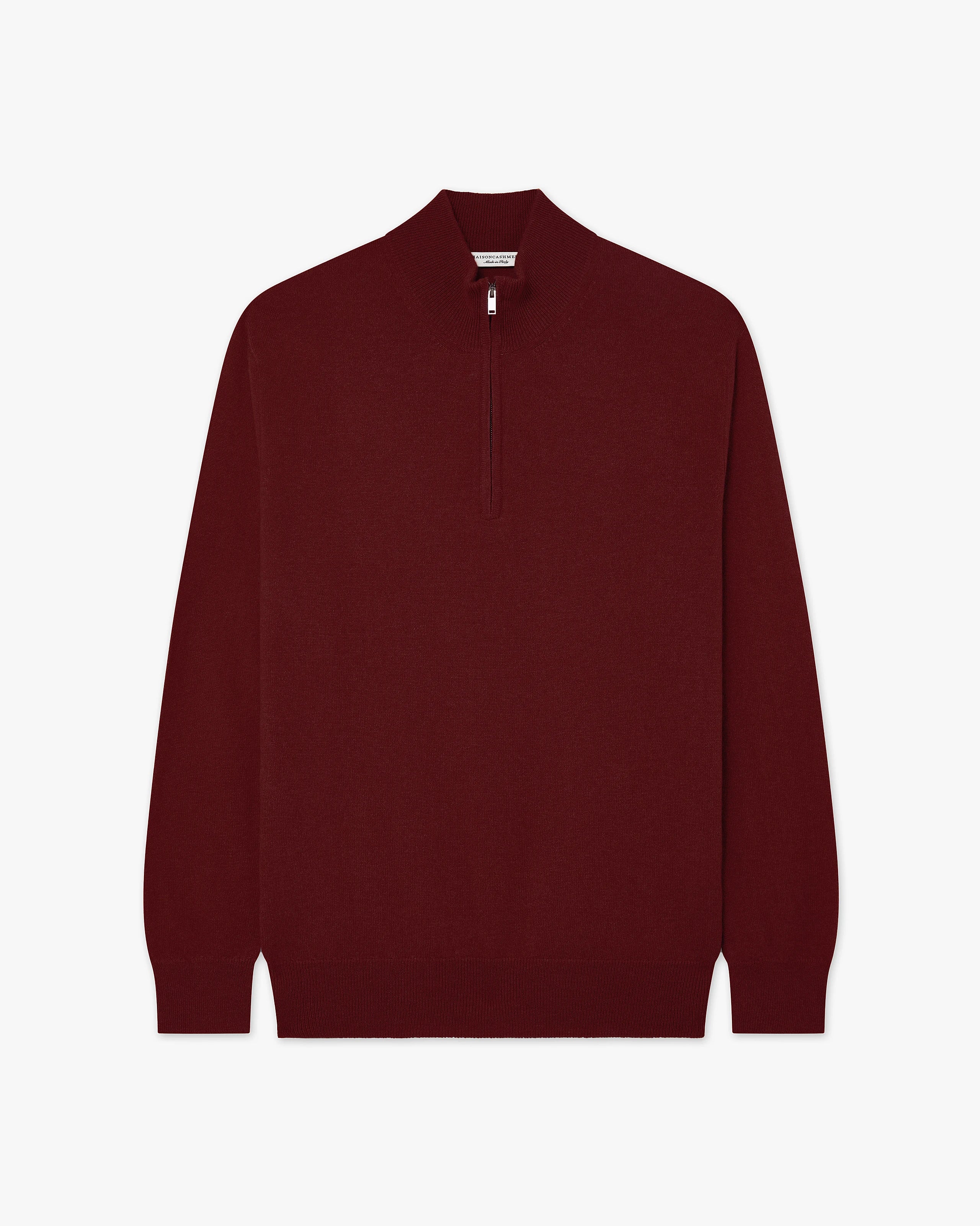 Maglia Lupetto Zip Classic Uomo - Bordeaux - Archivio
