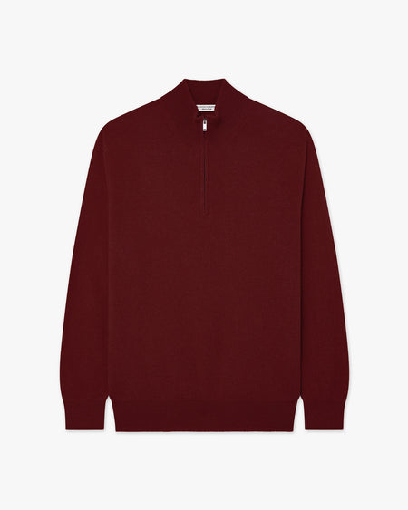 Maglia Lupetto Zip Classic Uomo - Bordeaux - Archivio