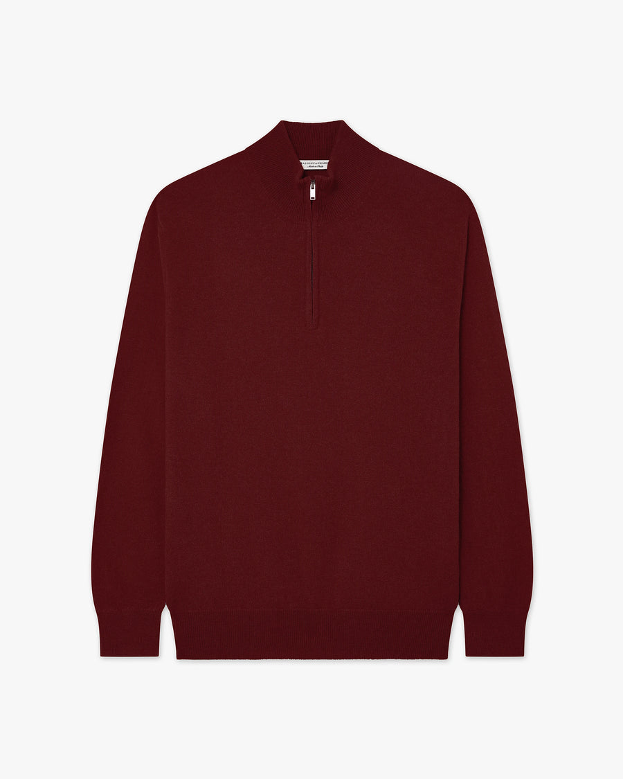Maglia Lupetto Zip Classic Uomo - Bordeaux - Archivio