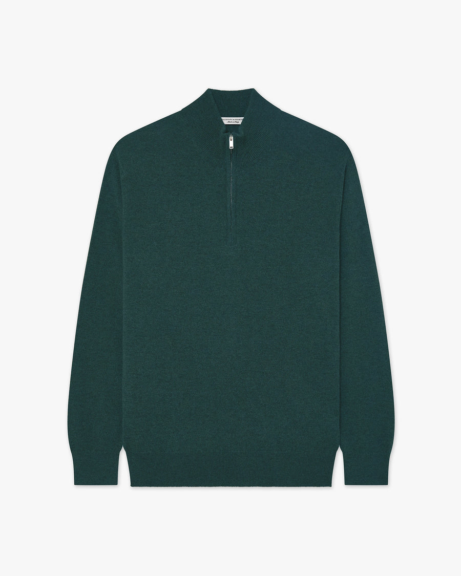 Maglia Lupetto Zip Classic Uomo - Verde - Archivio