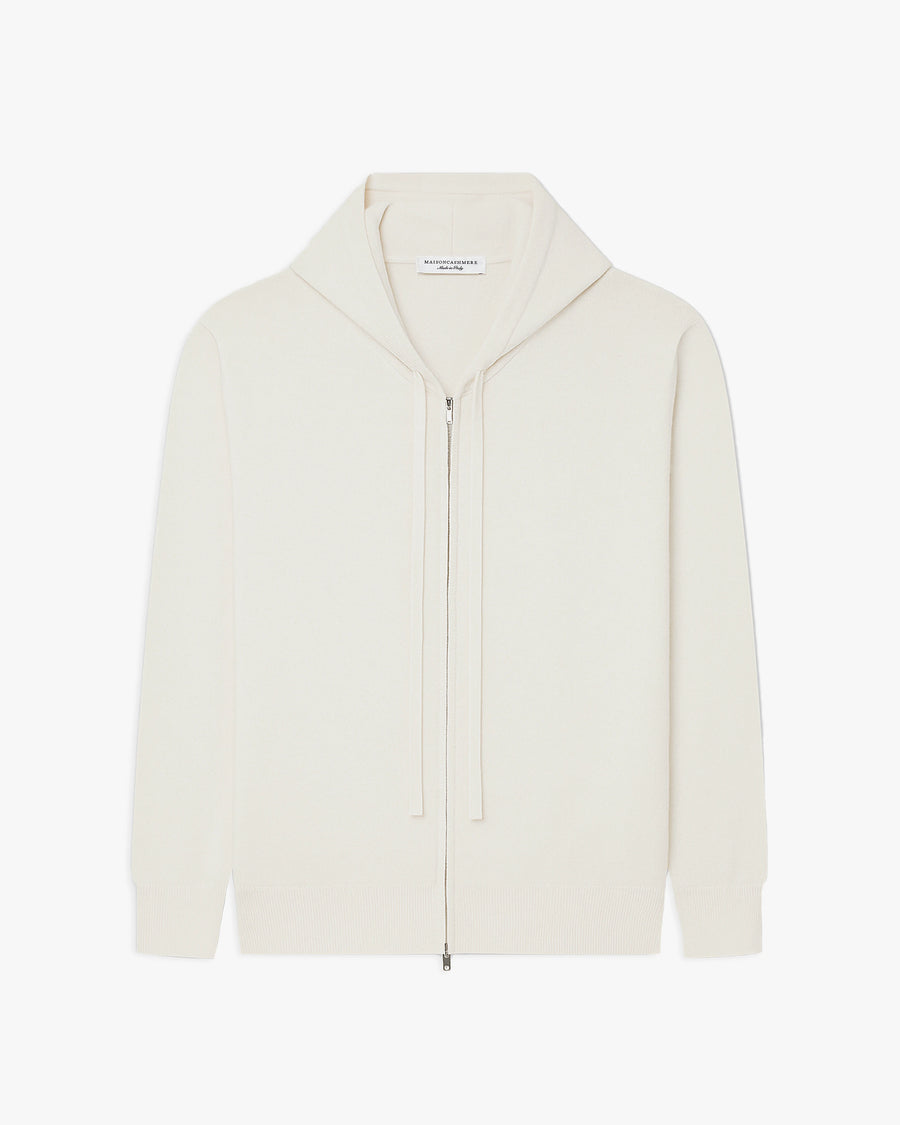 Felpa Cappuccio Zip Gramercy Uomo - Panna - Archivio