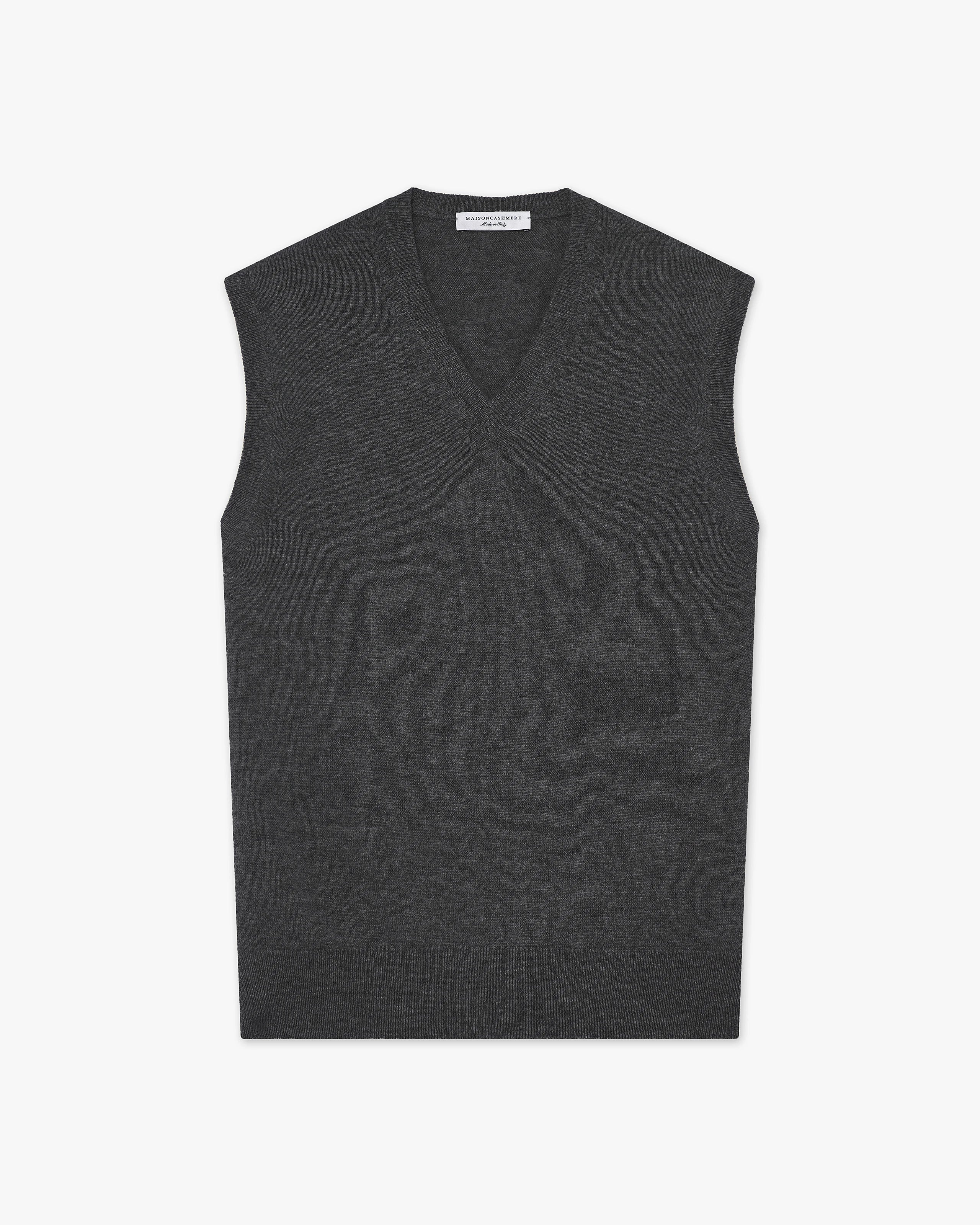 Maglia Gilet Scollo V Classic Uomo - Grigio Scuro - Archivio