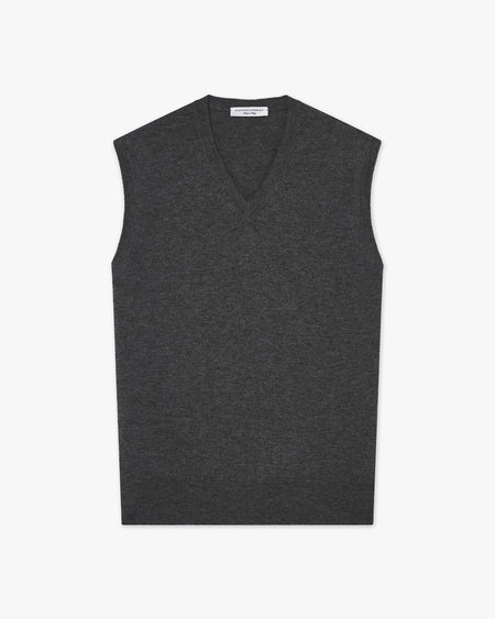 Maglia Gilet Scollo V Classic Uomo - Grigio Scuro - Archivio