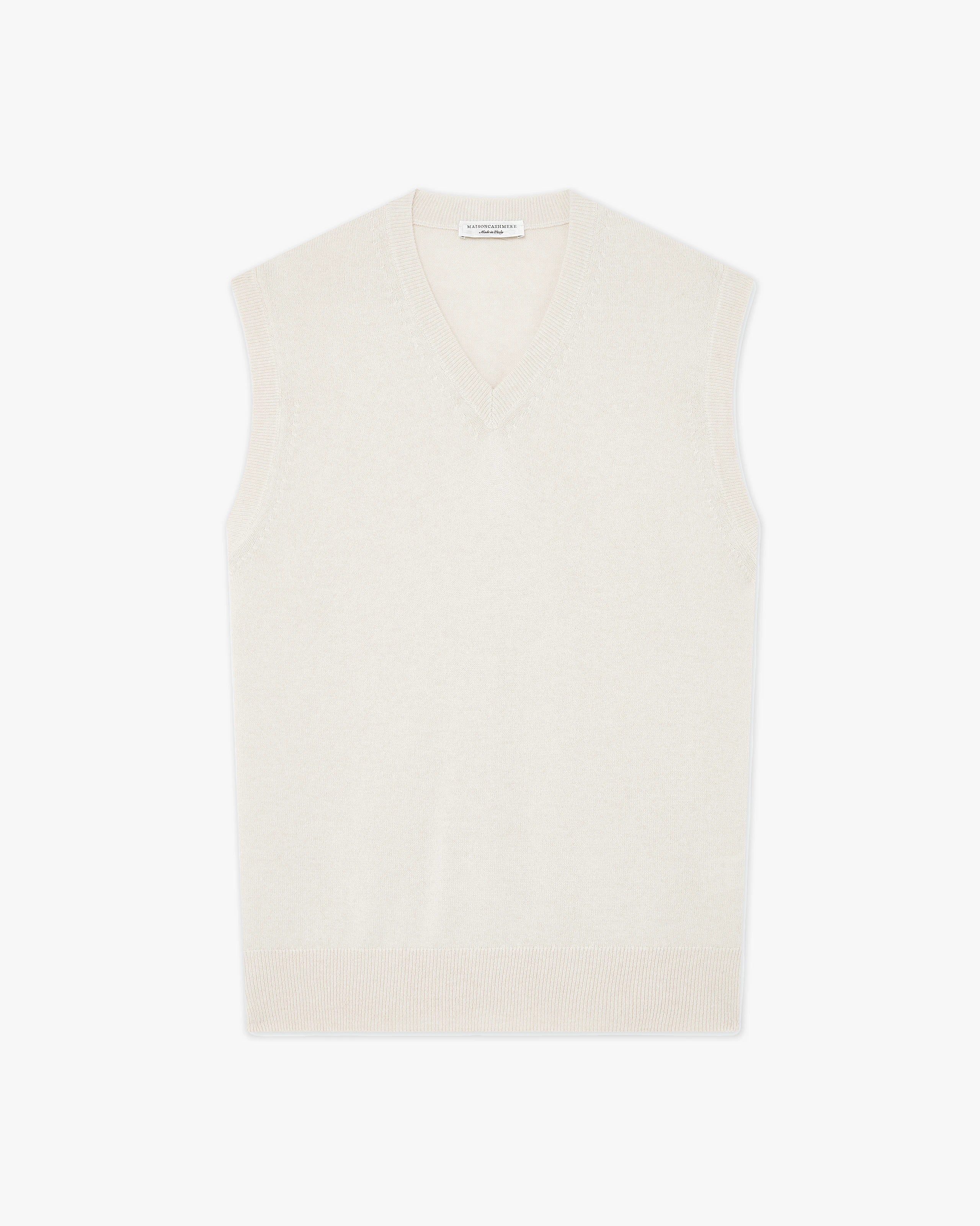 Maglia Gilet Scollo V Classic Uomo - Panna - Archivio