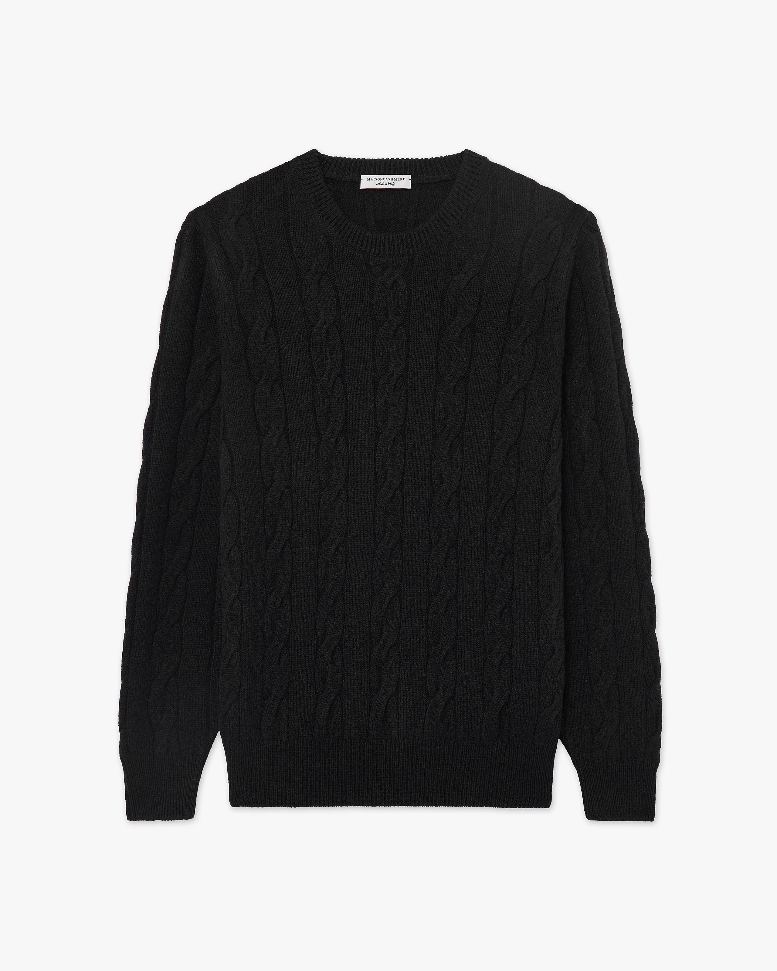Pull Col Rond Torsades Faloria Homme - Noir - Archive