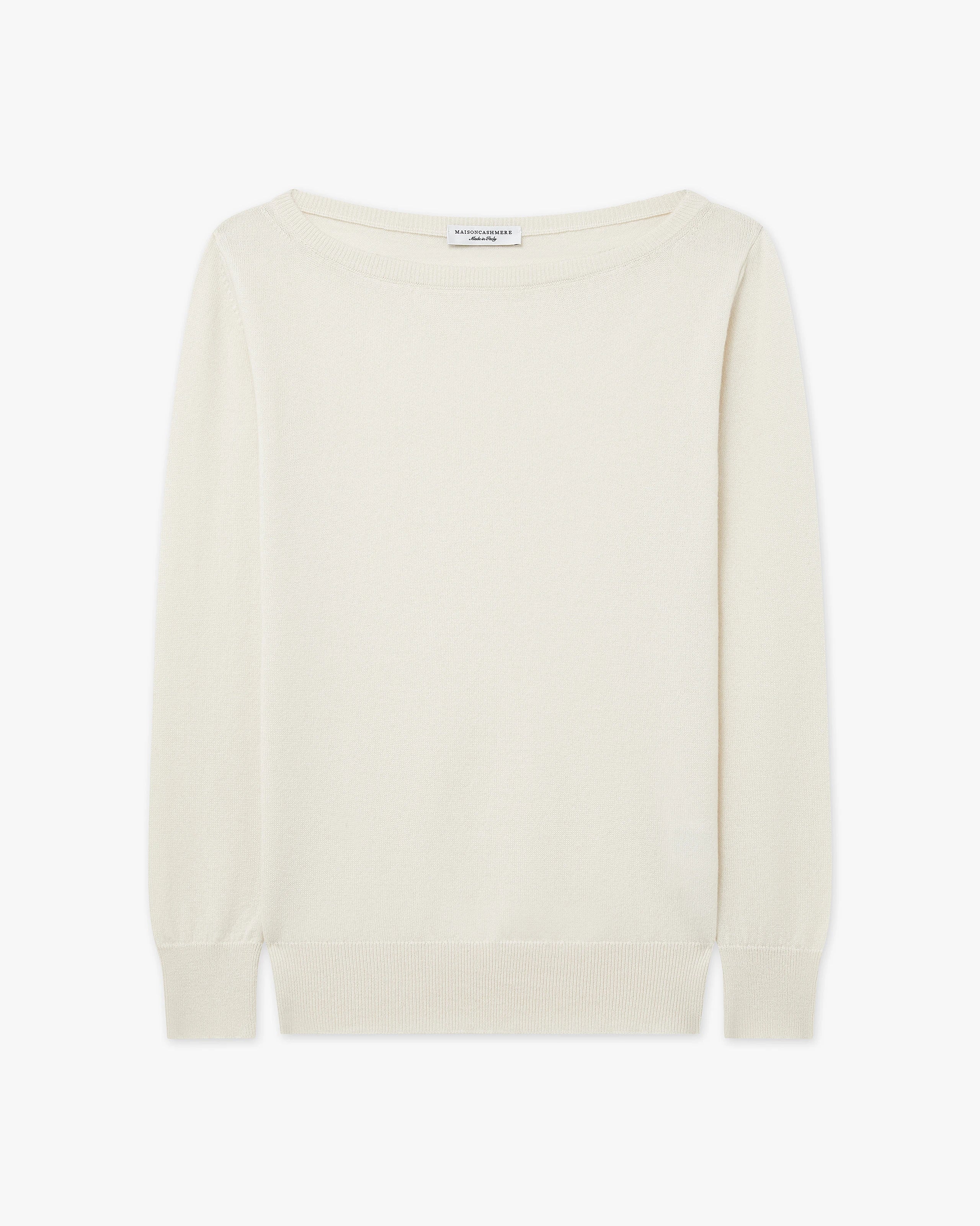 Essential Boat Neck Sweater - White - Archive