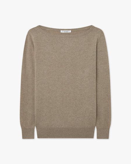 Essential Boat Neck Sweater - Taupe - Archive