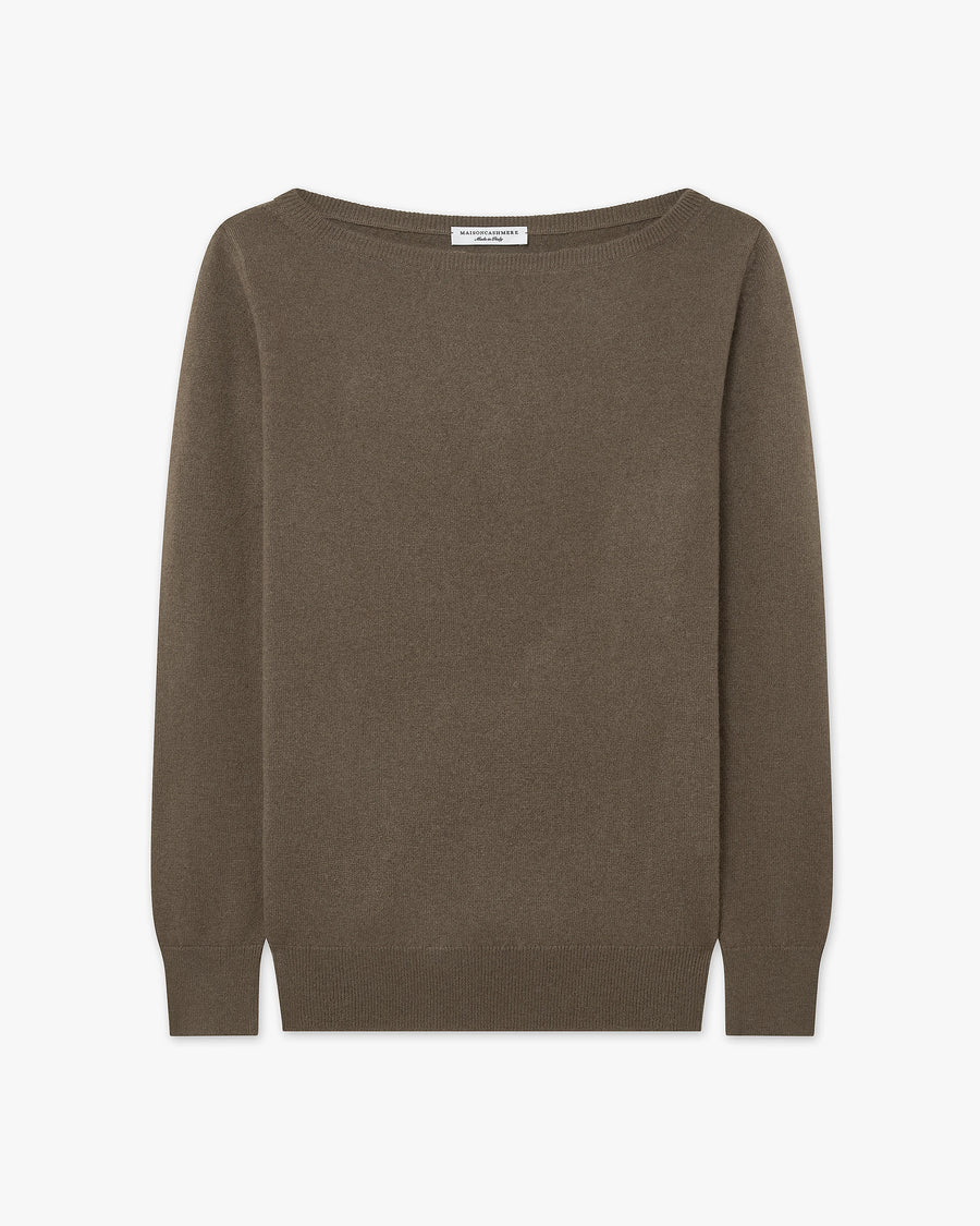 Maglia Scollo Barca Essential - Marrone - Archivio