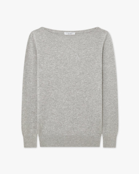 Essential Boat Neck Sweater - Light Grey - Archive