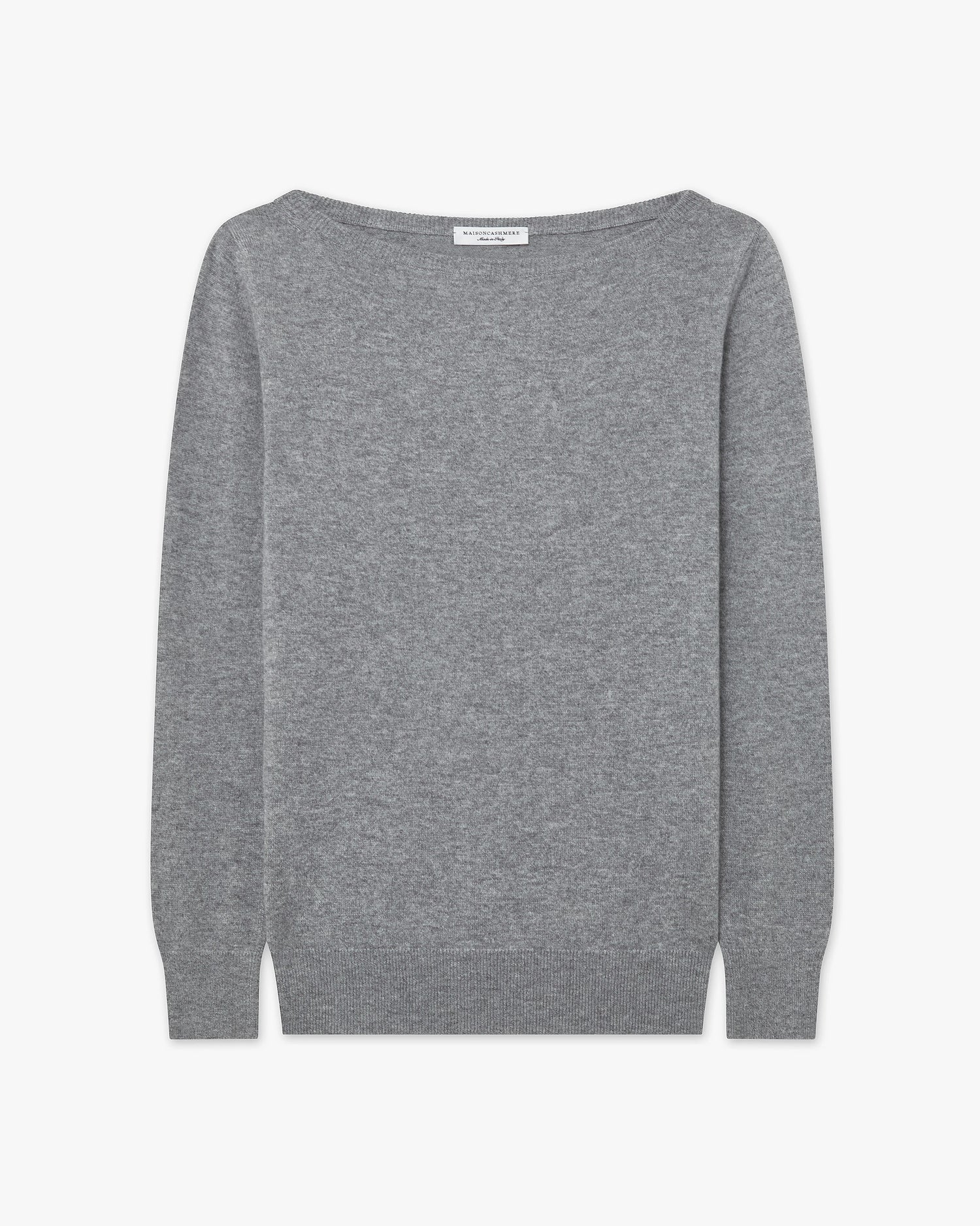 Essential Boat Neck Sweater - Medium Grey - Archive