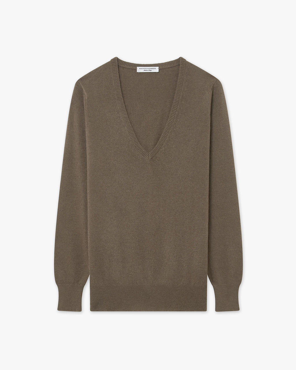 Essential V-Ausschnittpullover Damen - Braun - Archiv