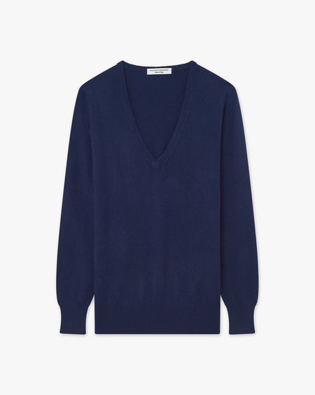 Maglia Scollo V Essential Donna - Blu - Archivio