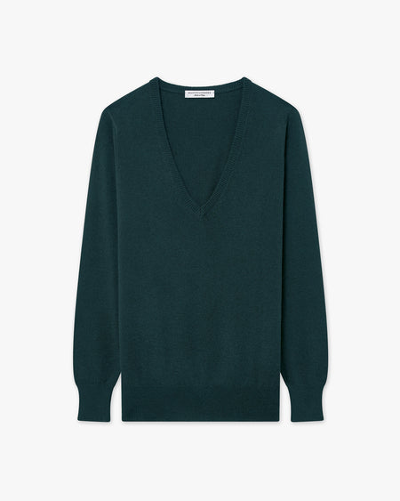 Maglia Scollo V Essential Donna - Verde - Archivio